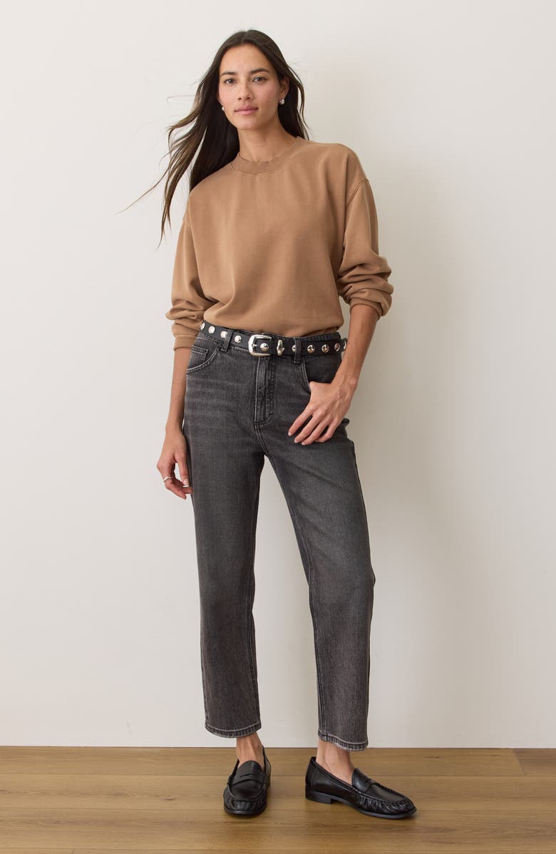 Marine Layer Cloud 9 Cotton Blend Fleece Crewneck Sweatshirt, Alternate, color, Woodsmoke