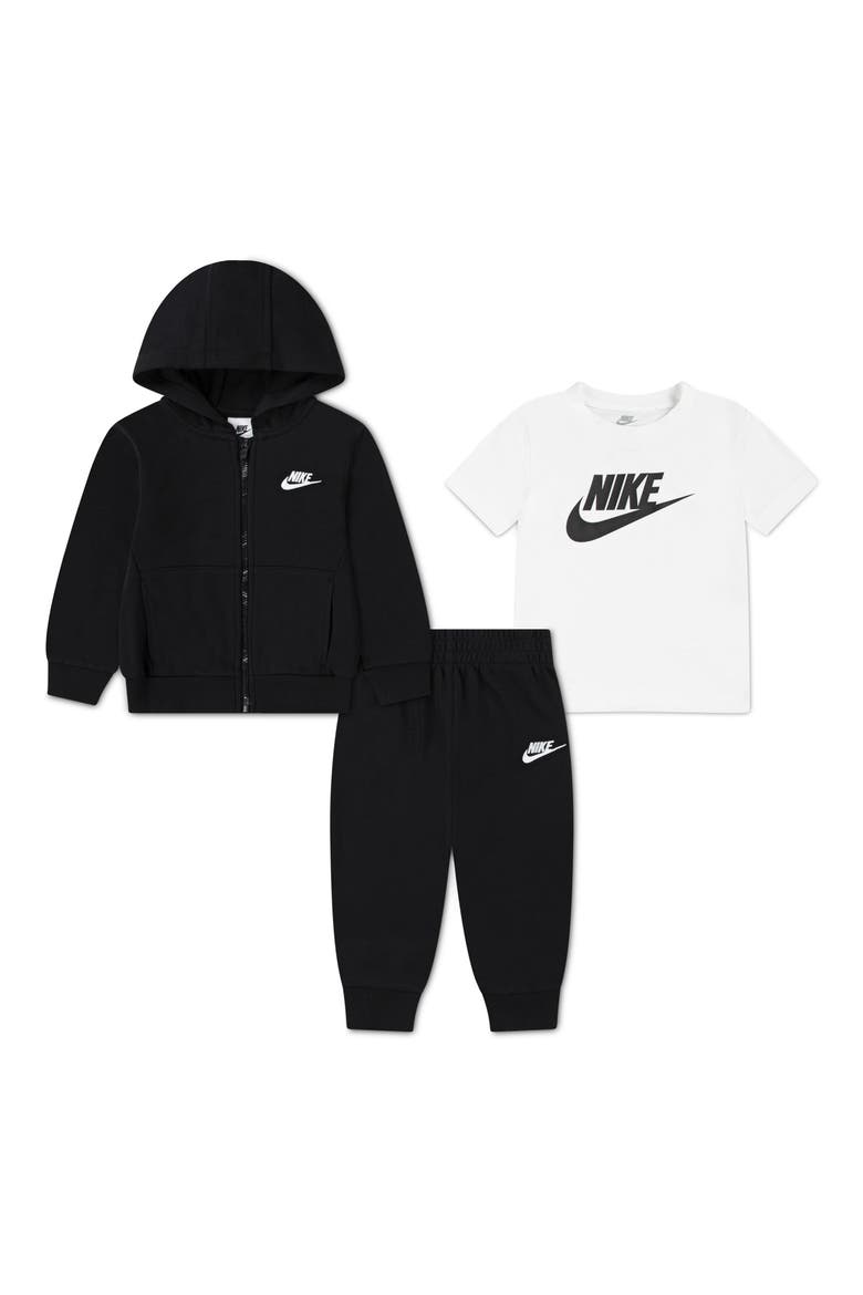 Kids' 3-Piece Hoodie, Tee & Joggers Set, Main, color, BLACK
