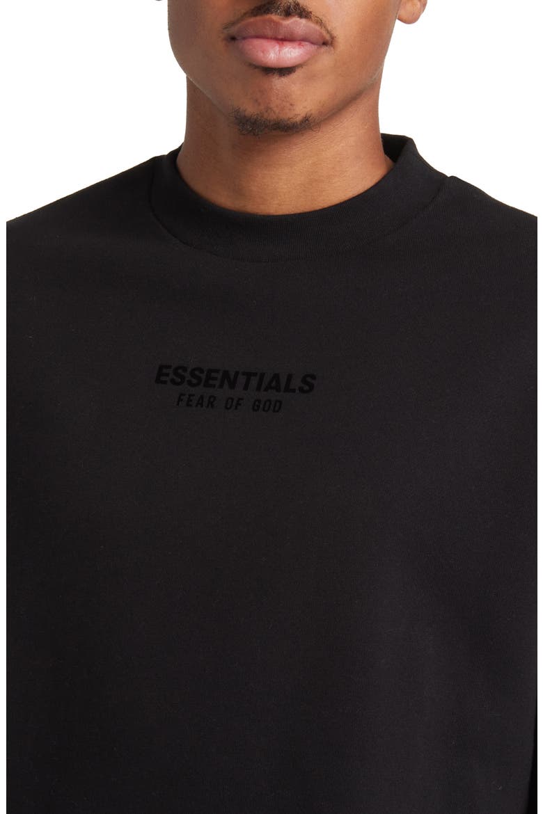 Essentials Crewneck Sweatshirt, Alternate, color, JET BLACK