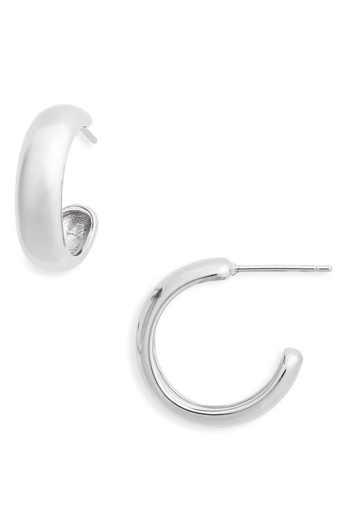Jenny Bird Small Staple Hoop Earrings In Platinum
