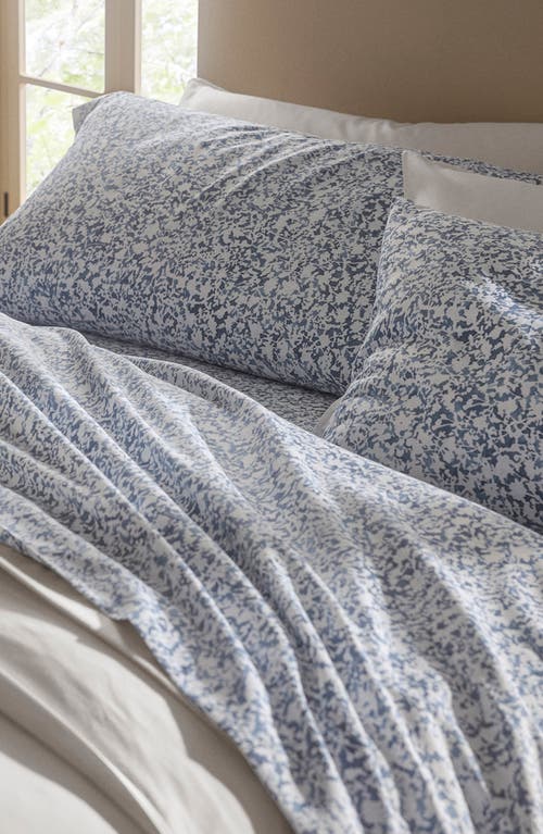 Boll & Branch Signature Garden Print Hemmed Organic Cotton Set Of Pillowcases In Bay