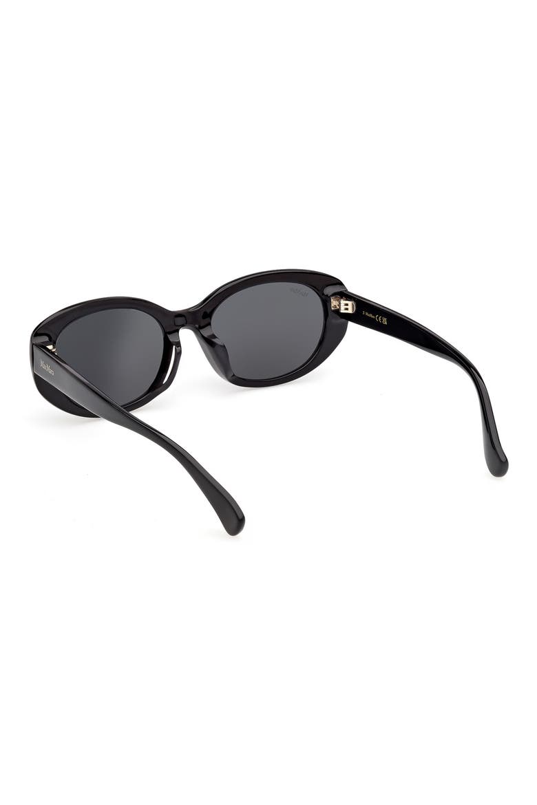 54mm Oval Sunglasses, Alternate, color, SHINY BLACK / SMOKE