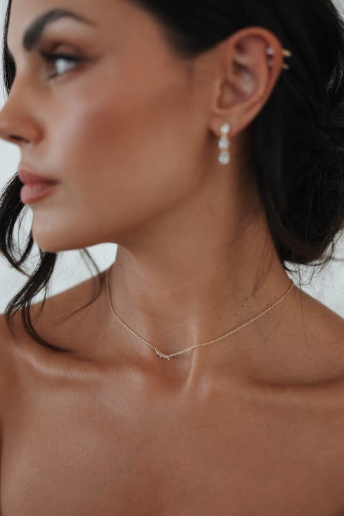 Untamed Petals Annie Crystal Necklace In Gold