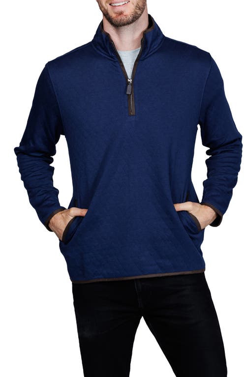 Tailorbyrd Quilted Quarter Zip Pullover In Animal Print