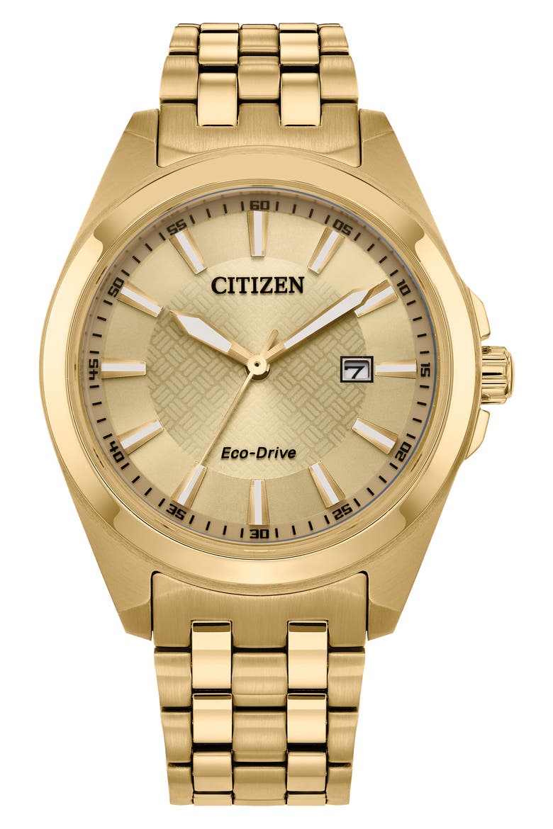 Classic Peyten Eco-Drive Bracelet Watch, 41mm x 9.59mm, Main, color, GOLD-TONE