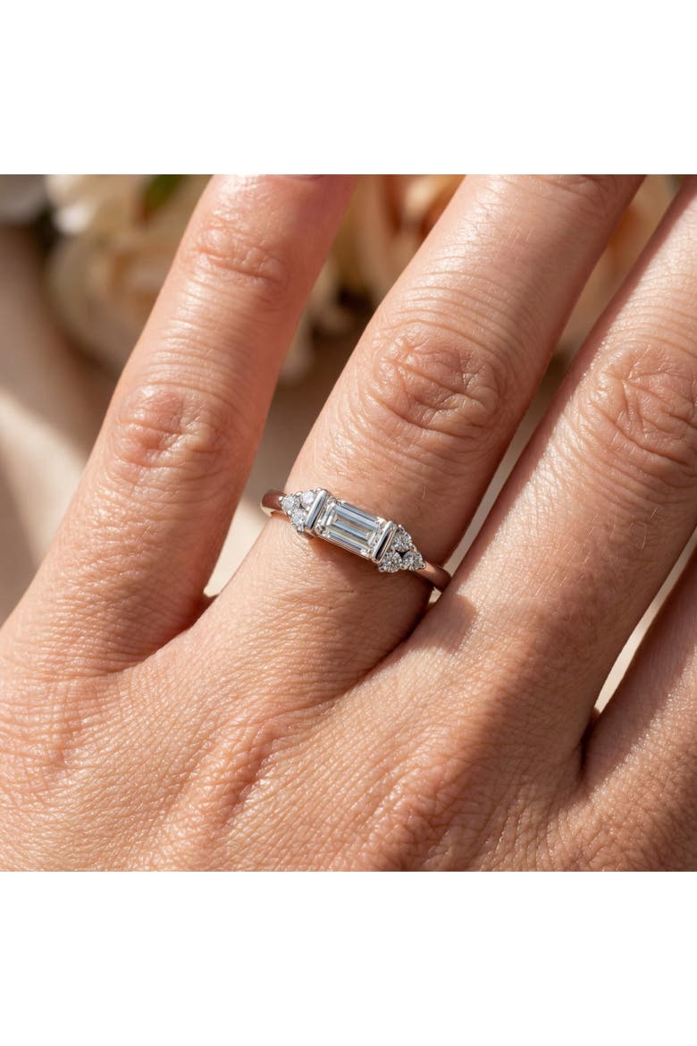 Emerald Diamond Stackable Wedding Ring Women Anniversary Band 14k Gold Lab Grown, Alternate, color, 14k Yellow Gold