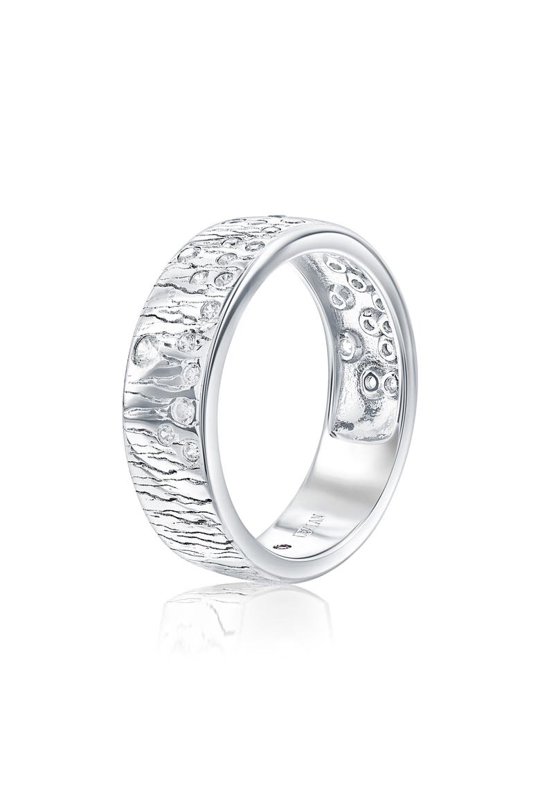 Scattered Cubic Zirconia Cigar Band Ring, Alternate, color, CONFETTI