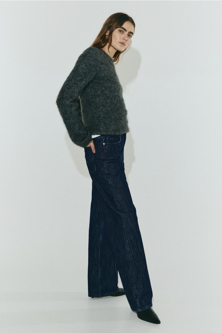 Straight High Jeans, Alternate, color, Dark denim blue