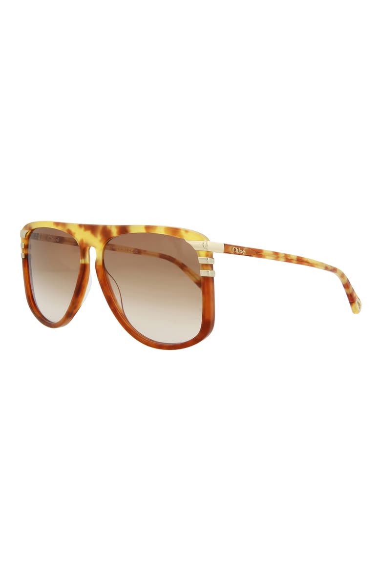 Fashion 62mm Oversize Aviator Sunglasses, Alternate, color, HAVANA HAVANA BROWN