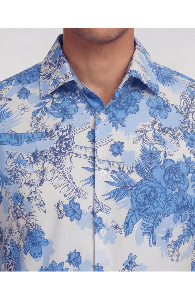 Lords of Harlech Mono Floral Mens Printed Button Up Shirt, Alternate, color, Mono Floral White