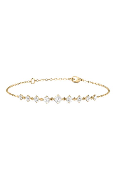 Starlight Graduated Chain Bracelet Lab Diamond in 14K Gold