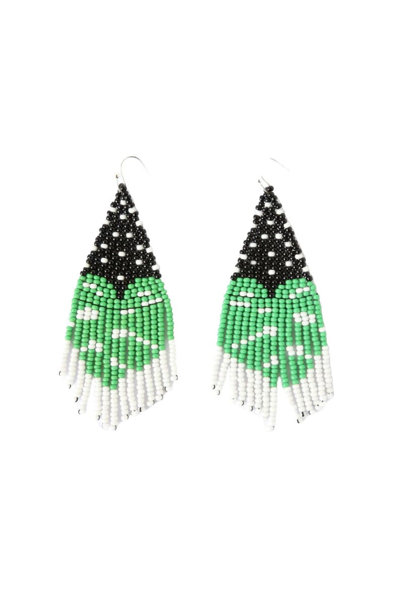 Fosterie White Monstera Earrings, Main, color, White