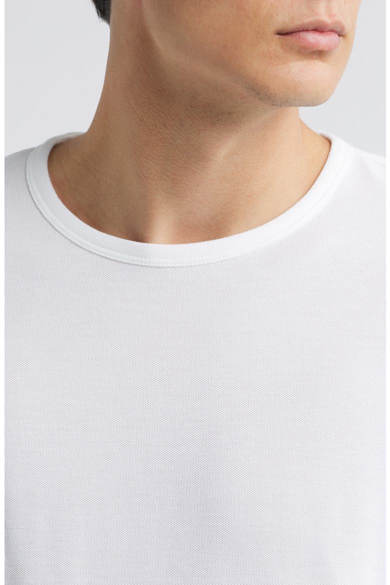 Pima Cotton Piqué Long Sleeve T-Shirt, Alternate, color, OPTIC WHITE
