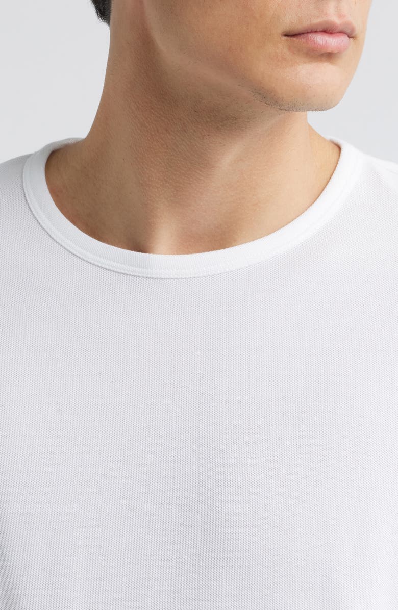 Vince Pima Cotton Piqué Long Sleeve T-Shirt, Alternate, color, Optic White