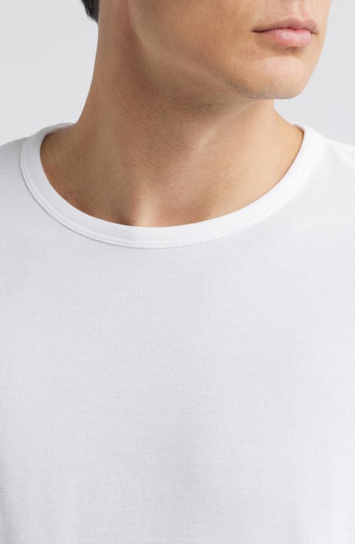 Vince Pima Cotton Piqué Long Sleeve T-shirt In Optic White