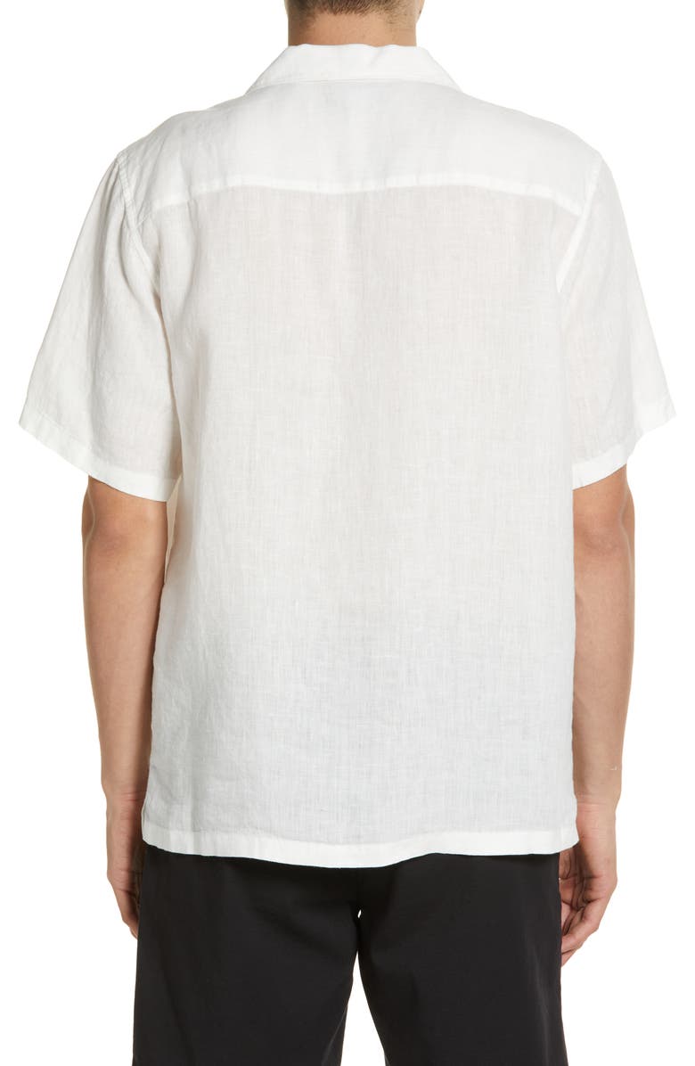 Theory Noll Short Sleeve Linen Button-Up Camp Shirt, Alternate, color, 