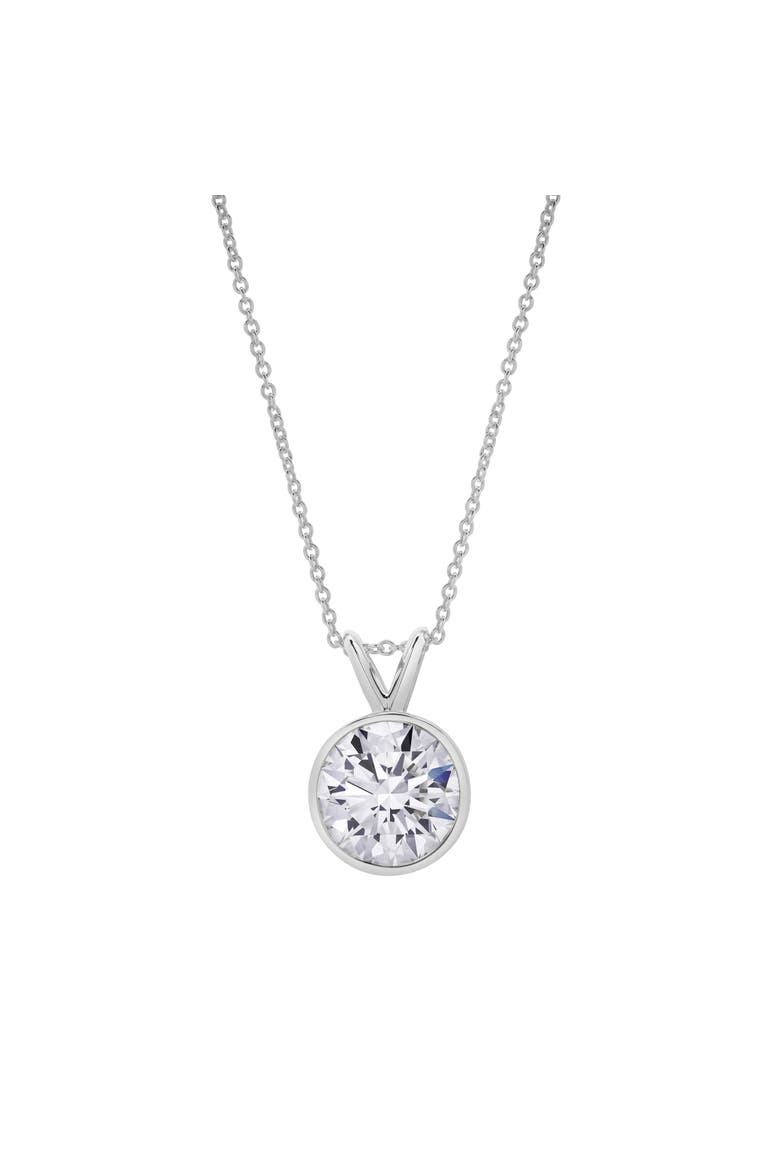 Astral 14K Gold Round Lab Grown Diamond Pendant - 3 Ct, Main, color, 14K White Gold