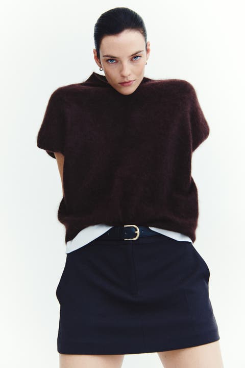 Wool Mock Turtleneck Sweater Vest