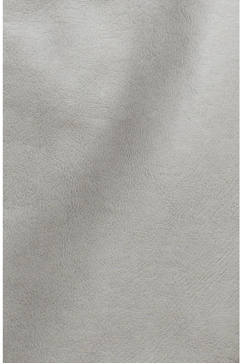 Faux Shearling Trim Faux Leather Jacket, Alternate, color, STEEL GREY