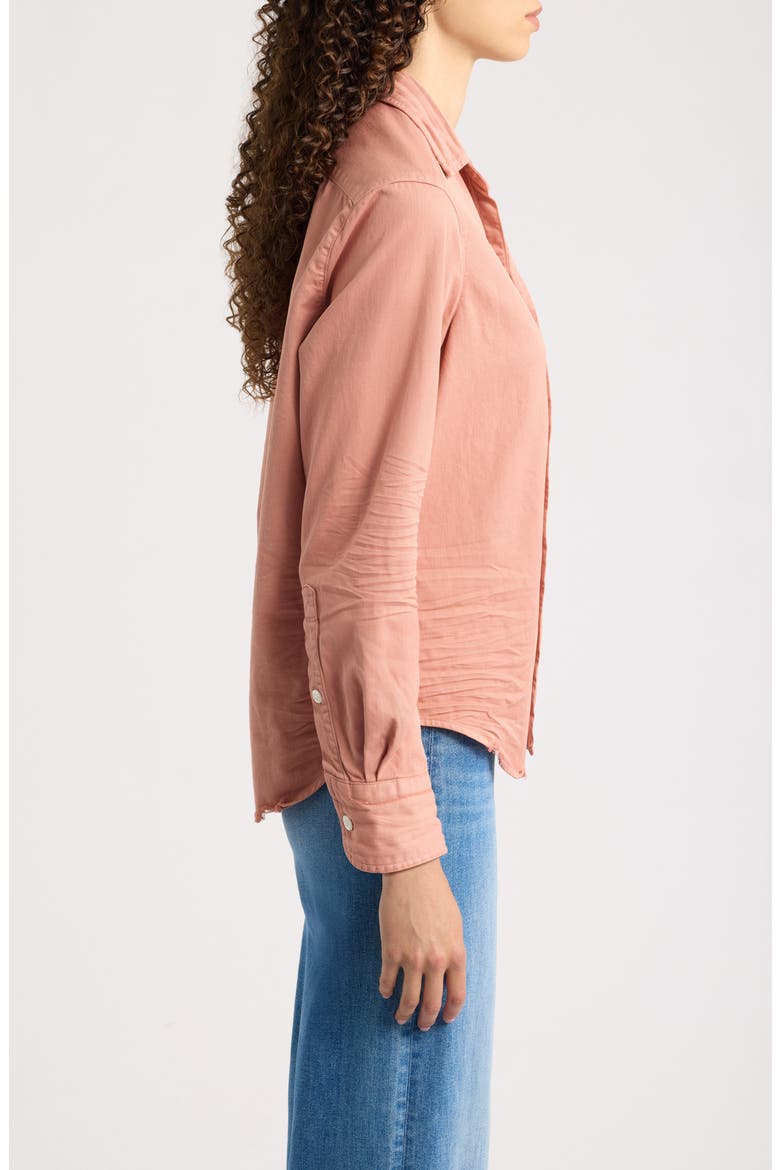 Relaxed Cotton Button-Up Shirt, Alternate, color, ADOBE