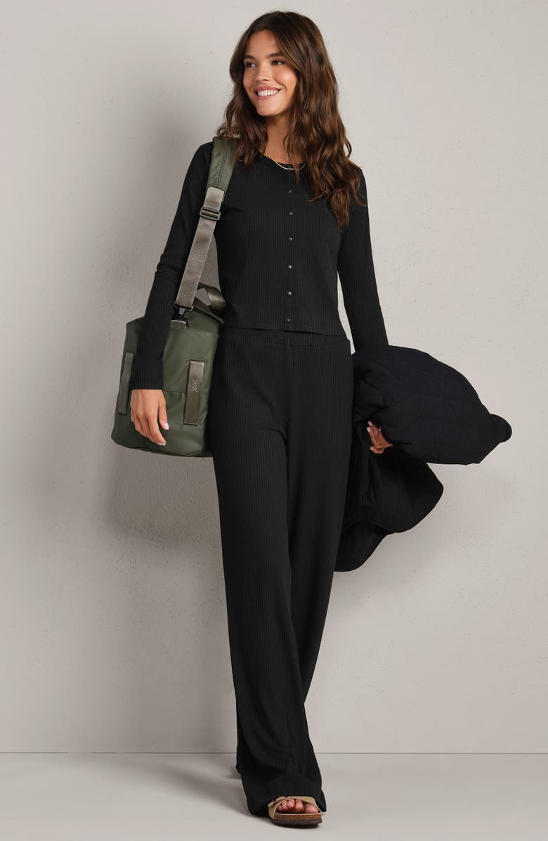 Rhone LivLuxe Rib Cardigan, Alternate, color, Pure Black