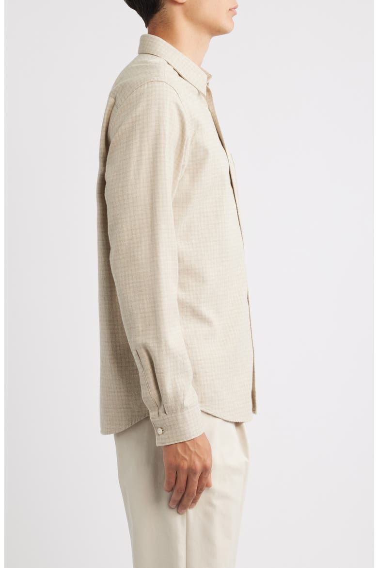 Irving Micro Check Cotton Button-Up Shirt, Alternate, color, OAT MELANGE - E63