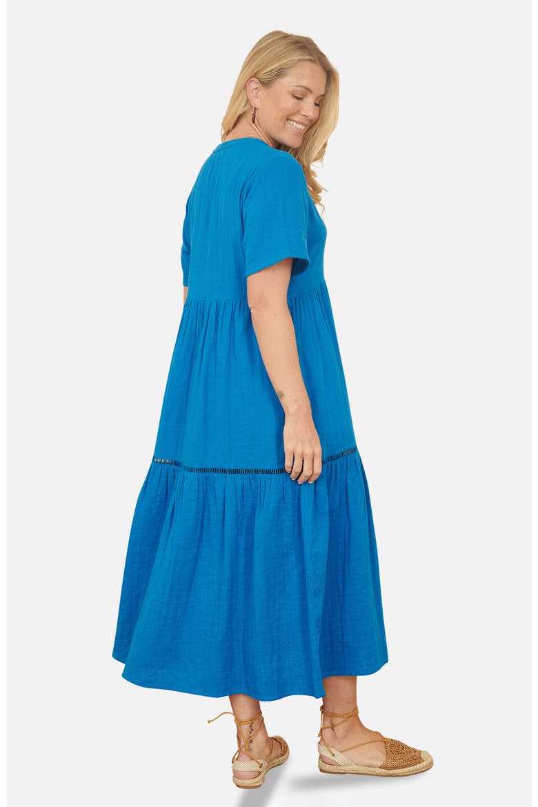 Cotton Kaftan Midi Dress, Alternate, color, Blue