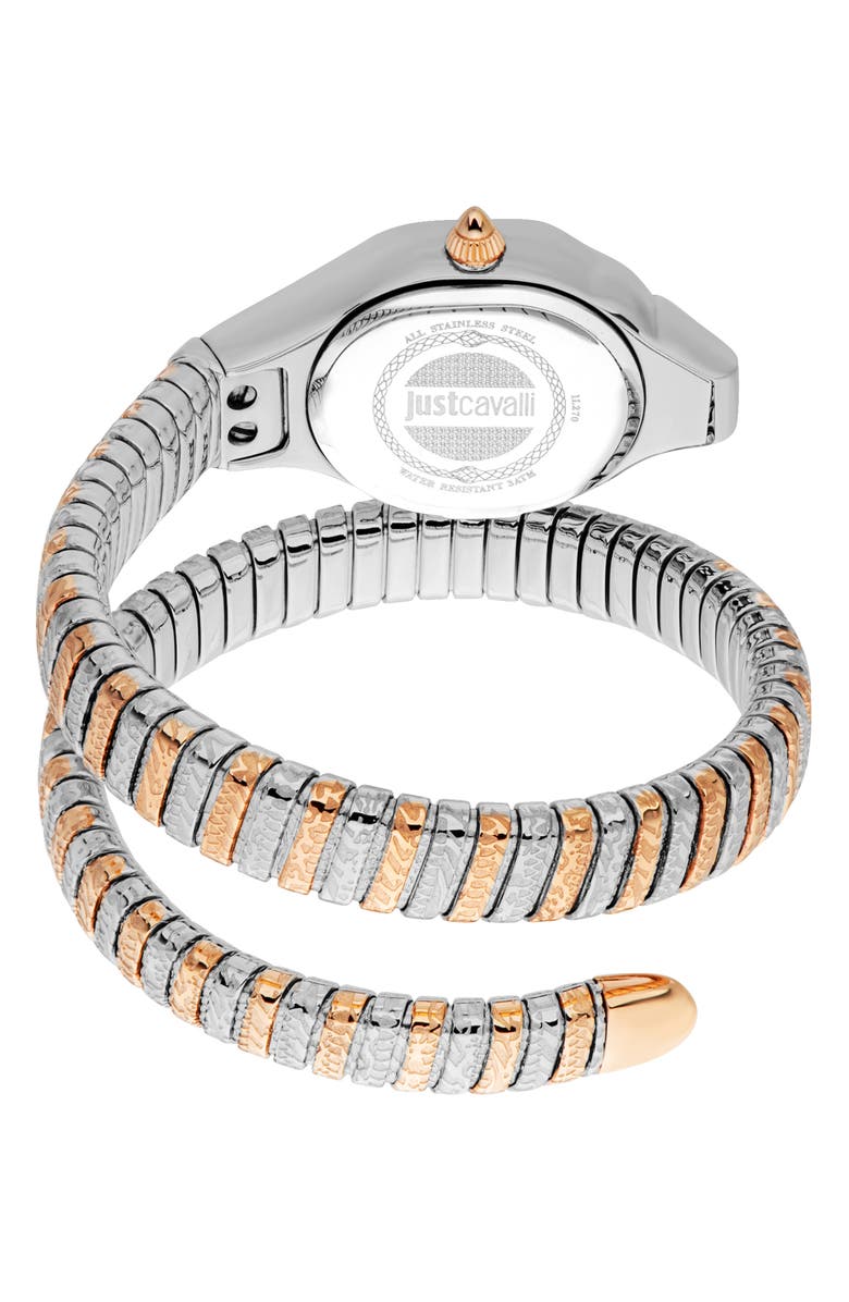 Just Cavalli Snake Wraparound Bracelet Watch, 22mm x 35mm, Alternate, color,