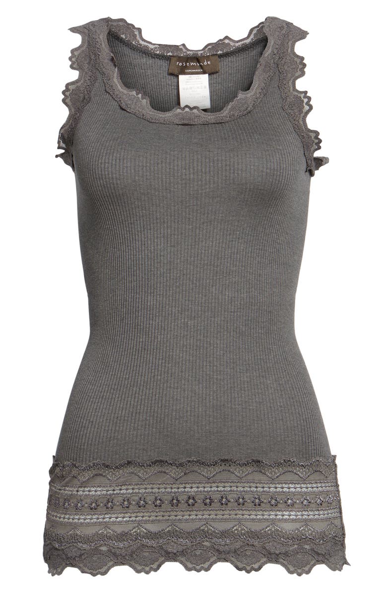 Rosemunde Silk & Cotton Rib Knit Tank, Alternate, color, 