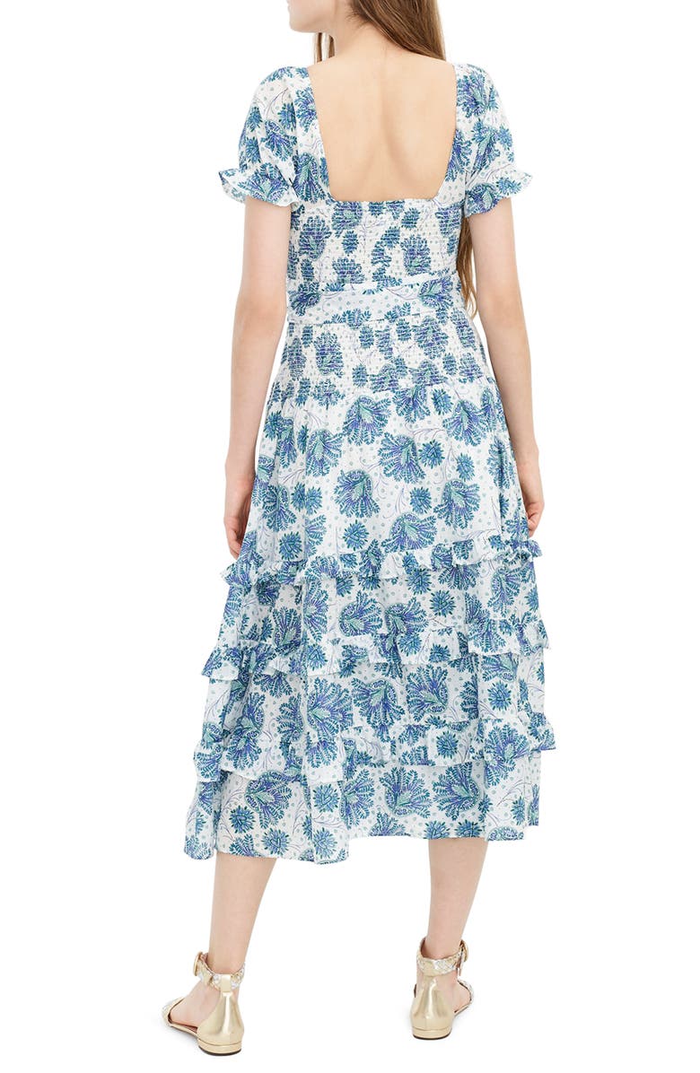 J.Crew Smocked Prairie Midi Dress, Alternate, color,