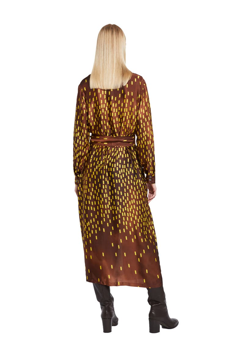 Viscose Long Chemisier With Sash, Alternate, color, Brown