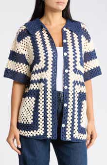 Pilar Short Sleeve Crochet Cardigan