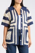 FRNCH Pilar Short Sleeve Crochet Cardigan