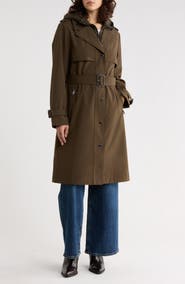 BCBGeneration Belted Water Resistant Raincoat with Bib