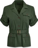 Donna Karan New York Short Sleeve Belted Jacket