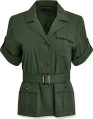 Donna Karan New York Short Sleeve Belted Jacket