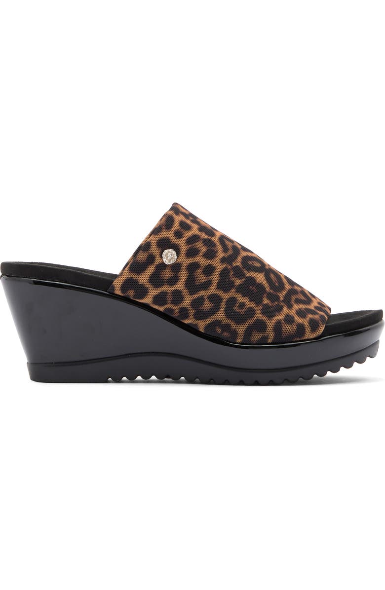 Anne Klein Rellin Wedge Sandal, Alternate, color, Leopard