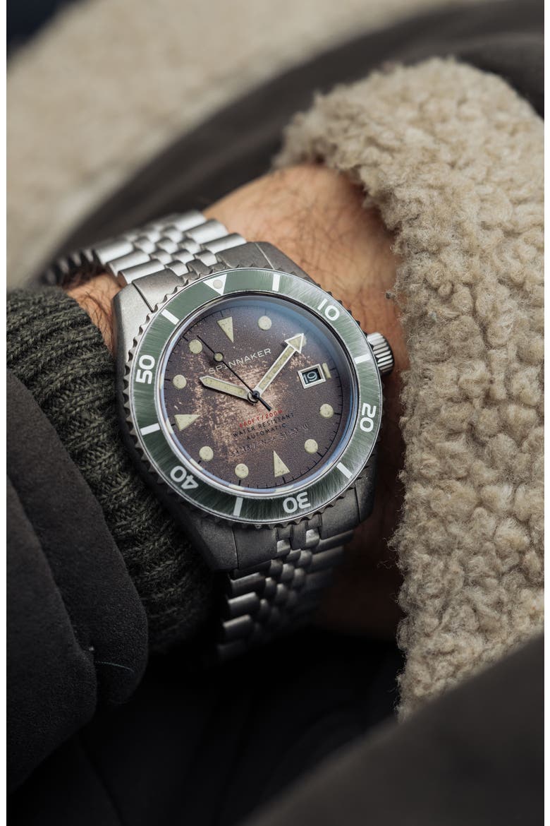 Wreck Automatic Bracelet Watch, 44mm, Alternate, color, BROWN