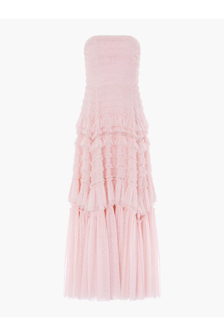Valentine Ruffle Strapless Gown, Alternate, color, Shell