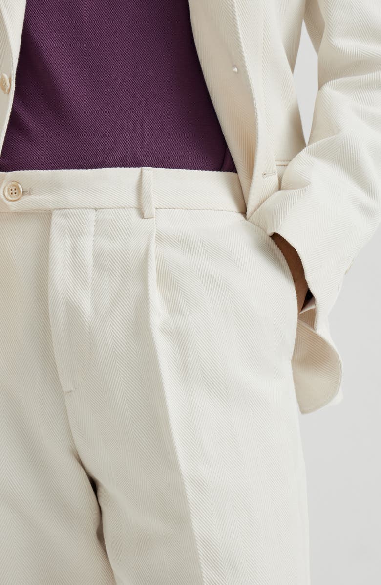 Brunello Cucinelli Chevron trousers, Alternate, color, Ecru