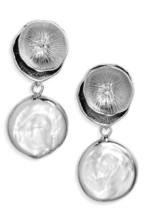 Set & Stones Reese Freshwater Pearl Drop Earrings In Metallic