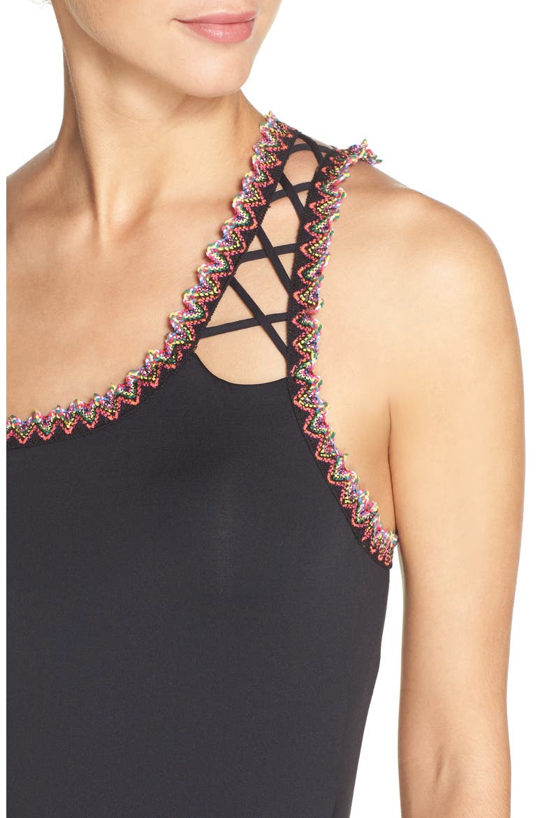 Mardi Gras One-Piece Swimsuit, Alternate, color, BLACK