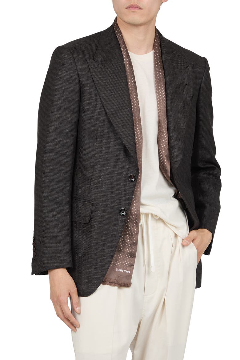 Shelton Check Wool, Silk & Linen Blazer, Main, color, TESTA DI MORO MULTI
