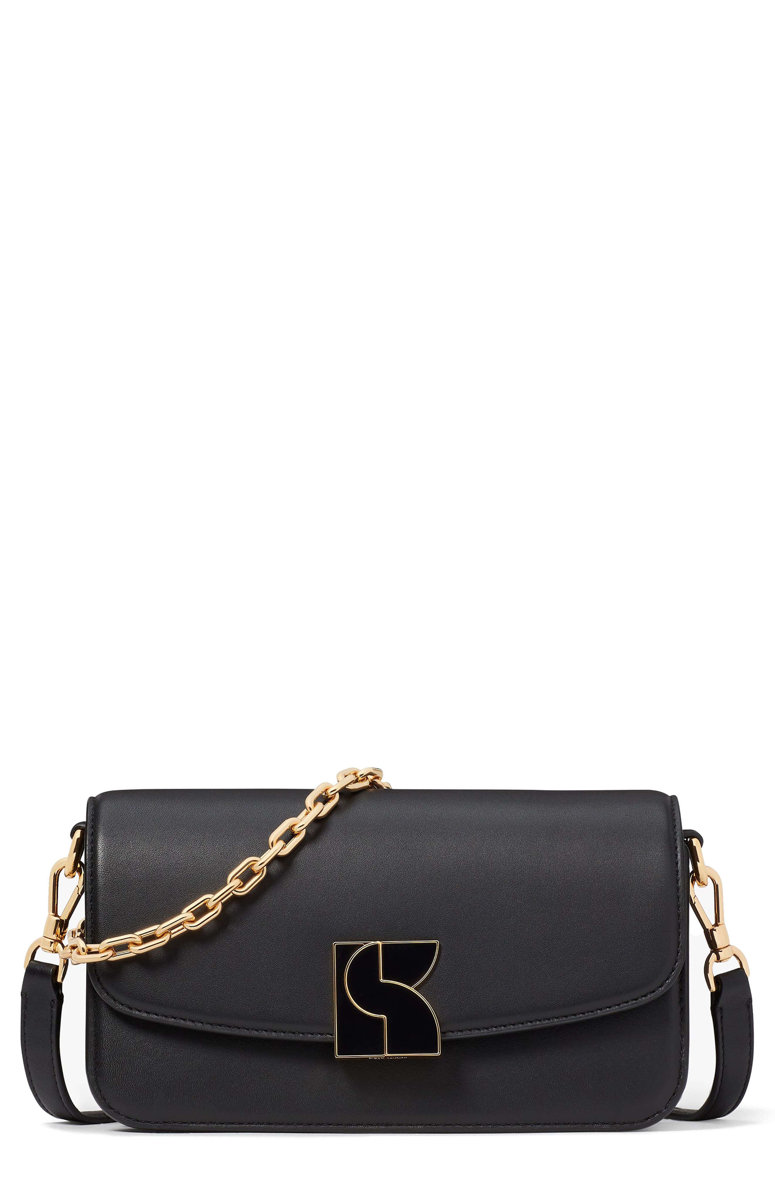 Kate Spade New York small dakota smooth leather crossbody bag, Main, color, Black