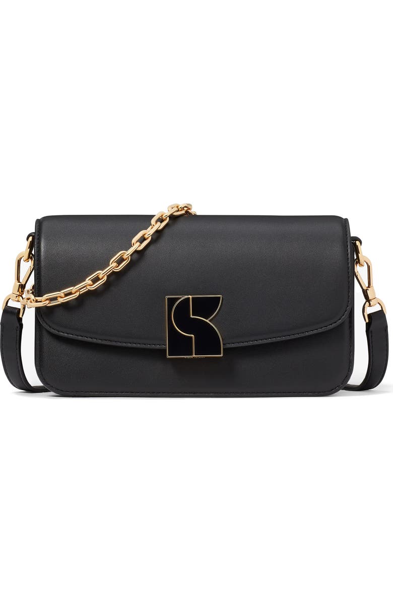 Kate Spade New York small dakota smooth leather crossbody bag, Main, color, Black