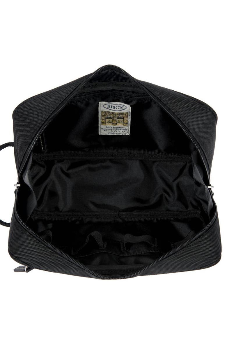 Nylon Shave Case, Alternate, color, BLACK WITH BROWN