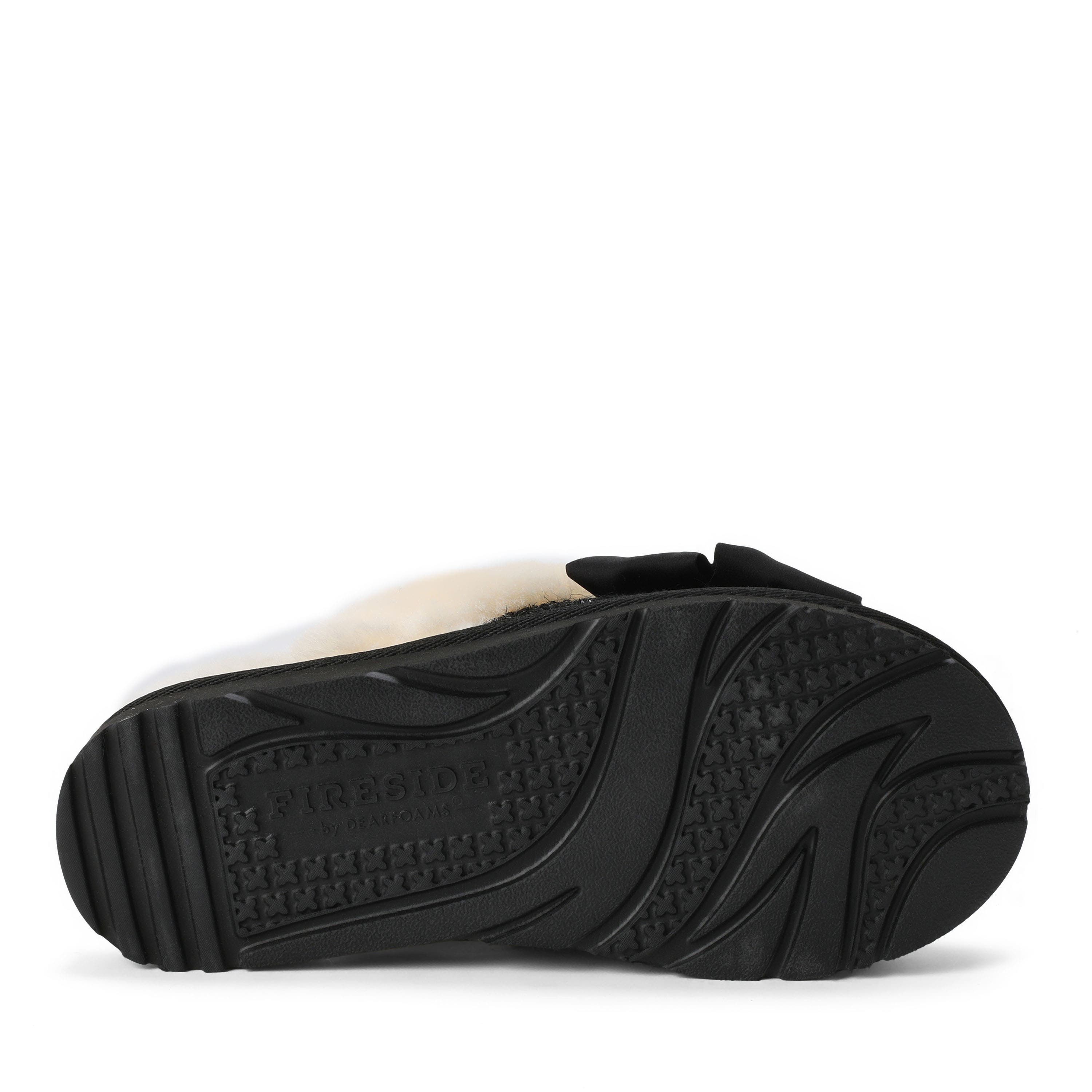 Fireside Sydney Dream Bow Scuff Slippers, Alternate, color, Black
