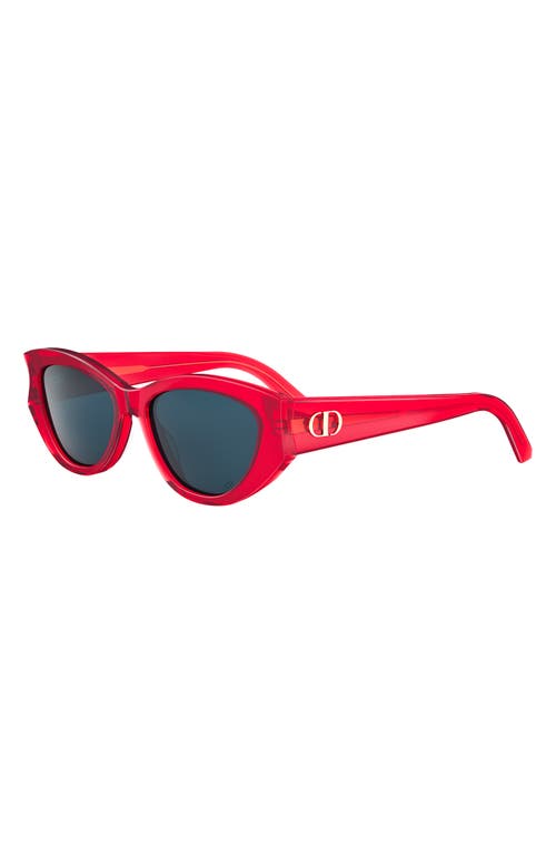 Dior Glow B1f 53mm Cat Eye Sunglasses In Shiny Bordeaux/blue