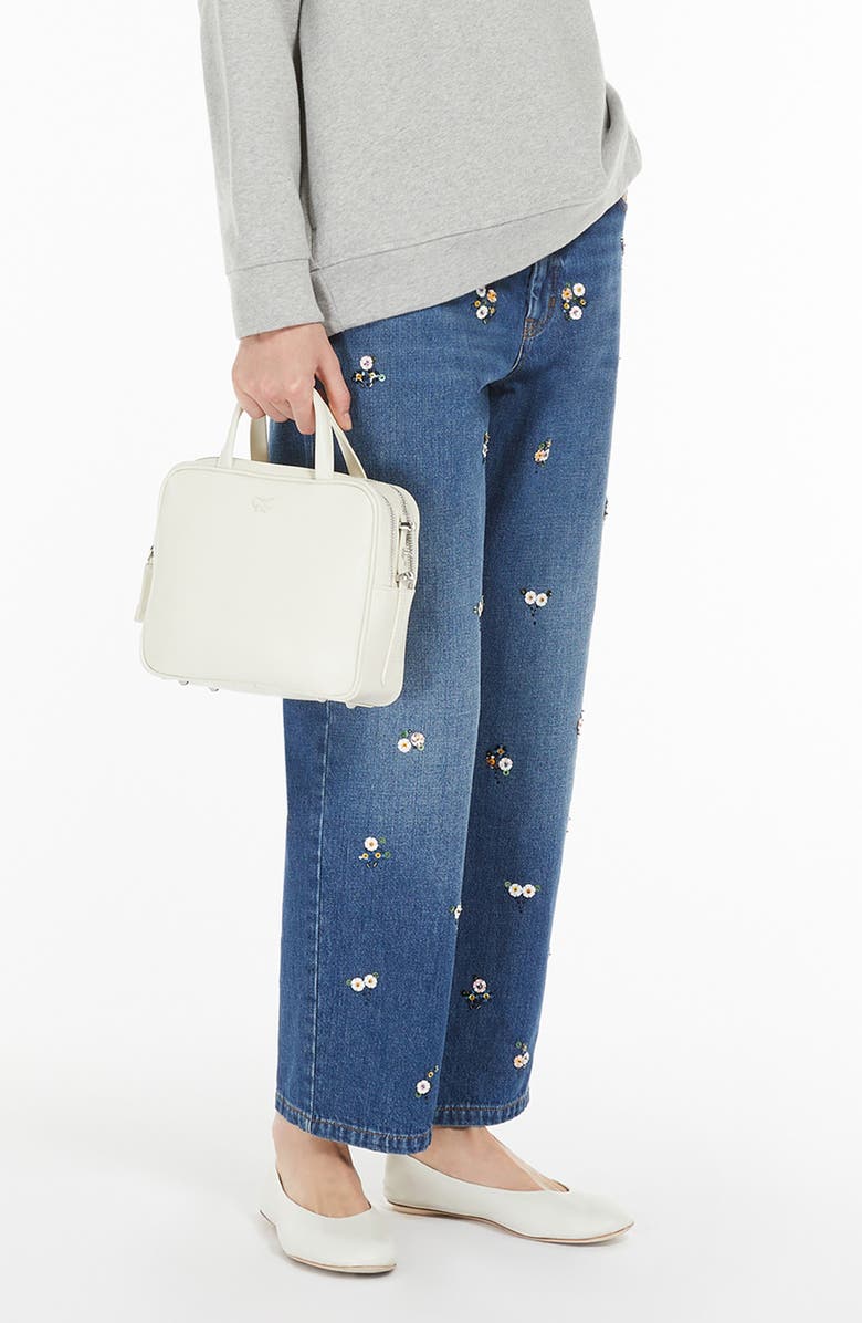 Weekend Max Mara Manetta Floral Detail Jeans, Alternate, color, Navy