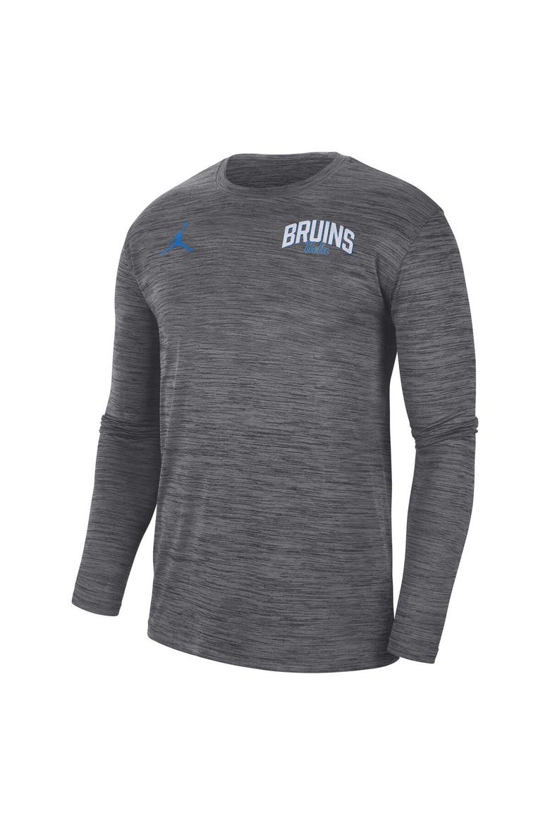 Men's Jordan Brand Charcoal UCLA Bruins Sideline Game Day Velocity Performance Long Sleeve T-Shirt, Alternate, color, Charcoal